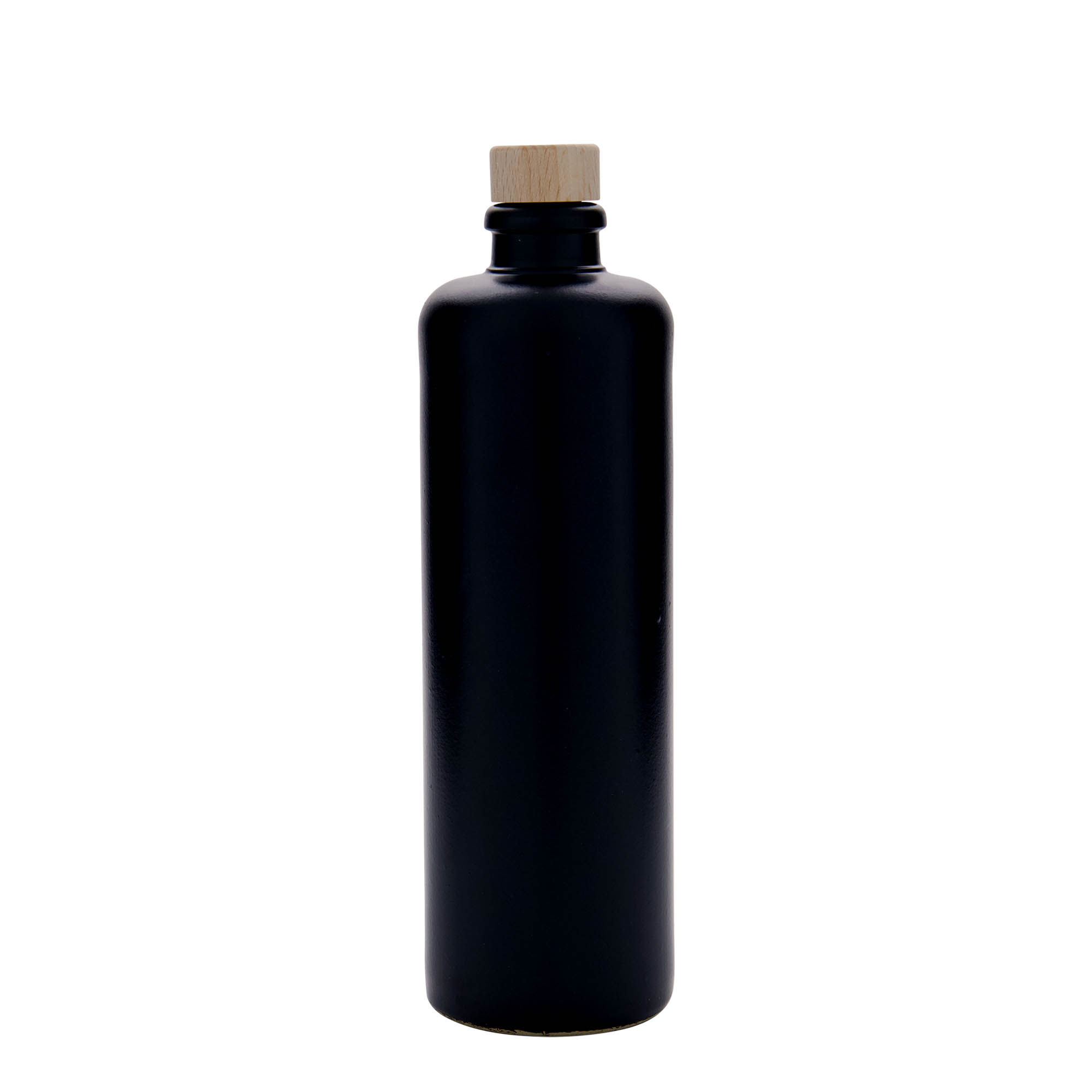 500 ml glineni vrč, kamenina, crni, otvor: pluta